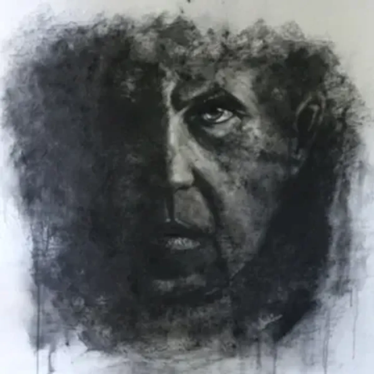 Emerging, a charcoal portrait by Jaine Jackson